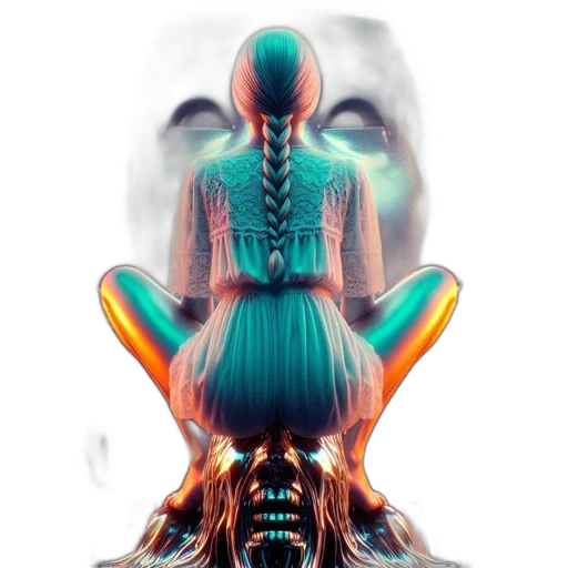 robot, crown, hair, creature transparent PNG cut-out
