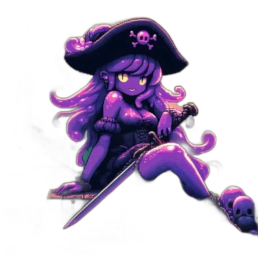 staff, weapon, hat, pixel art transparent PNG cut-out