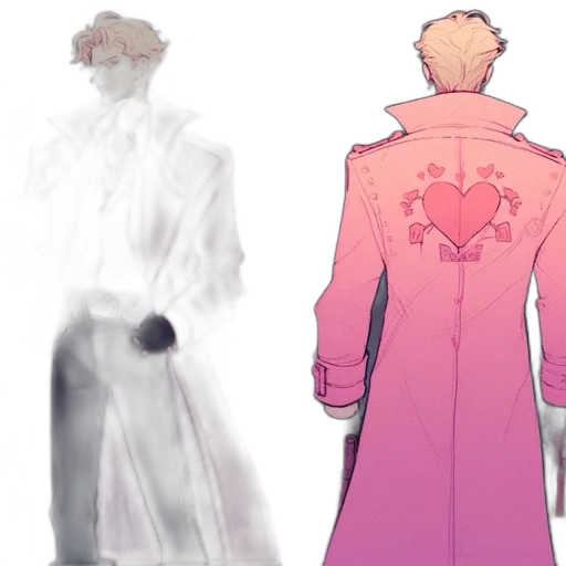 jacket, concept art, watercolor, vaporwave transparent PNG cut-out