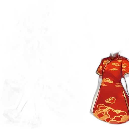 dress, dragon, weapon, staff transparent PNG cut-out