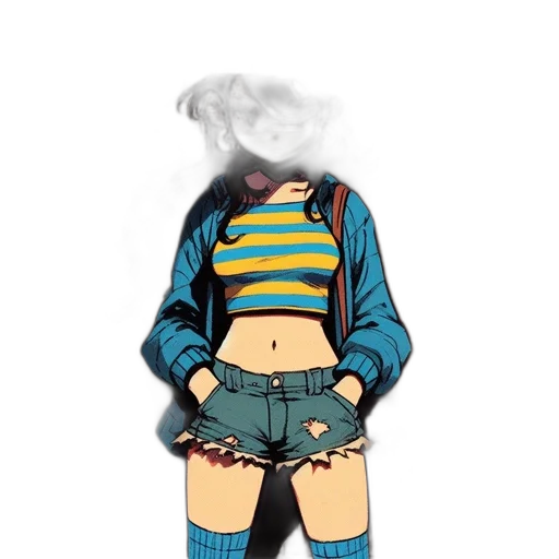 jacket, robot, dress, vaporwave transparent PNG cut-out