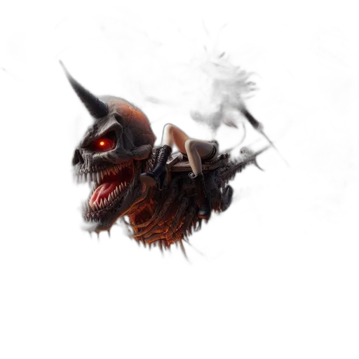 dragon, creature, mask, weapon transparent PNG cut-out