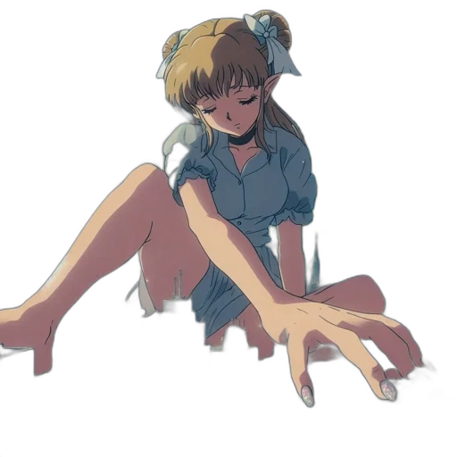 creature, dress, staff, weapon transparent PNG cut-out