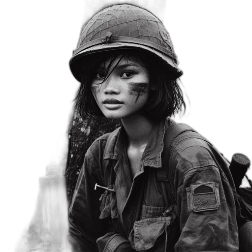 face, jacket, weapon, hat transparent PNG cut-out