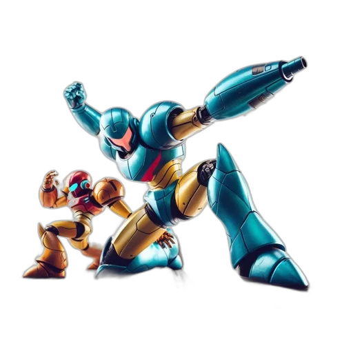 robot, concept art, 3d render, pixel art transparent PNG cut-out