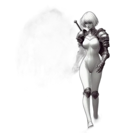 robot, dress, staff, weapon transparent PNG cut-out