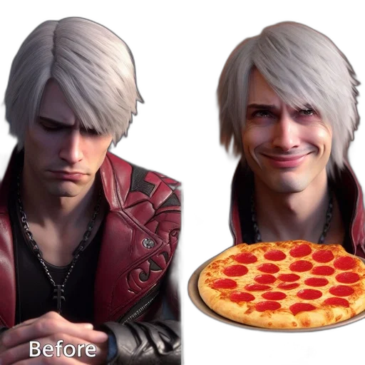 food, jacket, face, 3d render transparent PNG cut-out