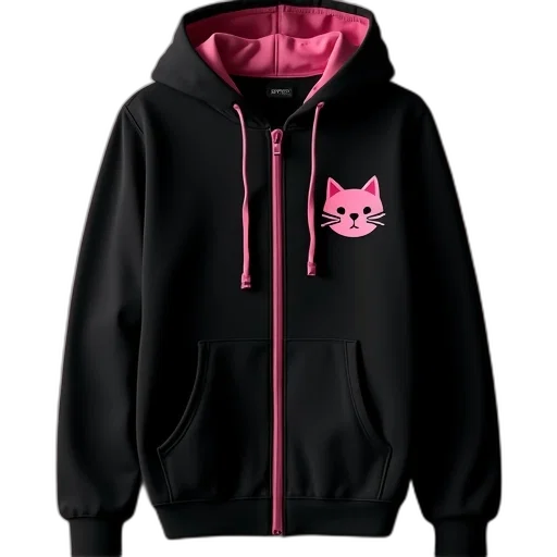 jacket, 3d render, anime, black transparent PNG cut-out