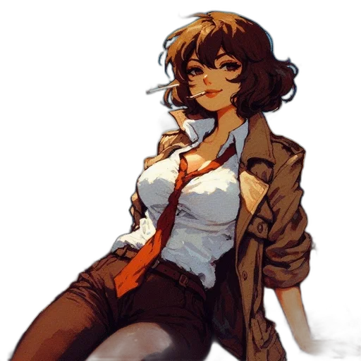 jacket, staff, dress, weapon transparent PNG cut-out