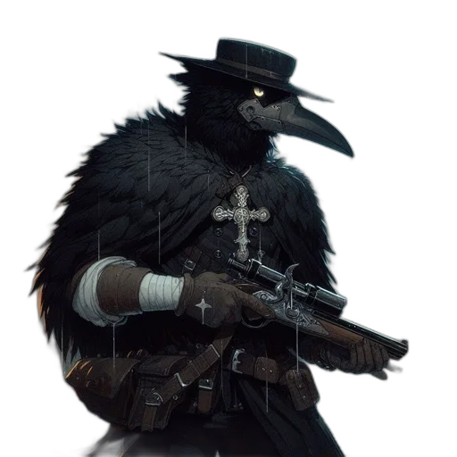 weapon, staff, animal, hat transparent PNG cut-out