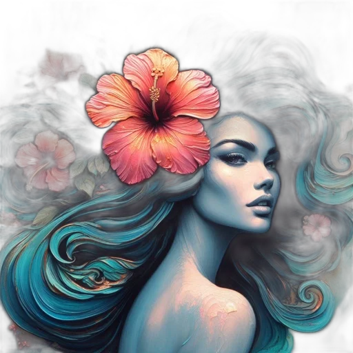 flower, hair, face, crown transparent PNG cut-out