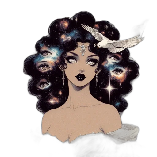 crown, hair, fantasy art, watercolor transparent PNG cut-out