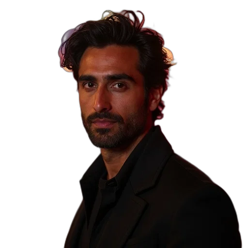 jacket, staff, face, hair transparent PNG cut-out