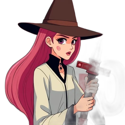 staff, hat, weapon, jacket transparent PNG cut-out