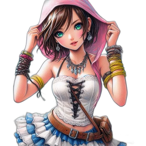 dress, jewelry, hat, weapon transparent PNG cut-out