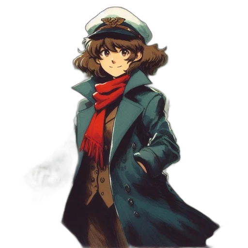 hat, jacket, staff, face transparent PNG cut-out