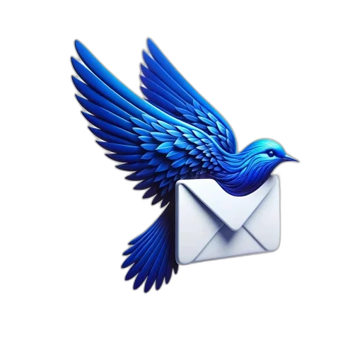3d render, blue, dove, holds transparent PNG cut-out