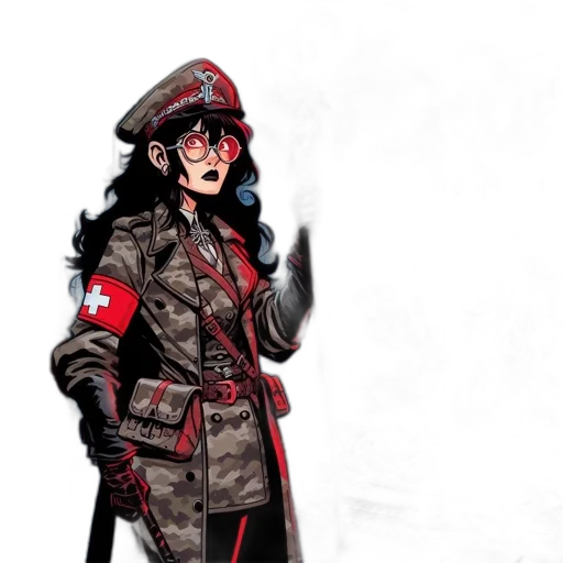 jacket, staff, hat, comic book art transparent PNG cut-out