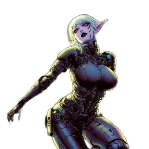 robot, comic book art, concept art, cyberpunk transparent PNG cut-out
