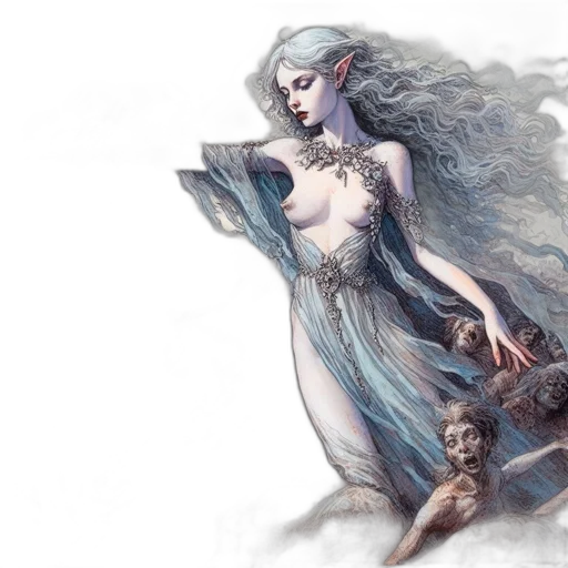 fantasy art, concept art, watercolor, pixel art transparent PNG cut-out
