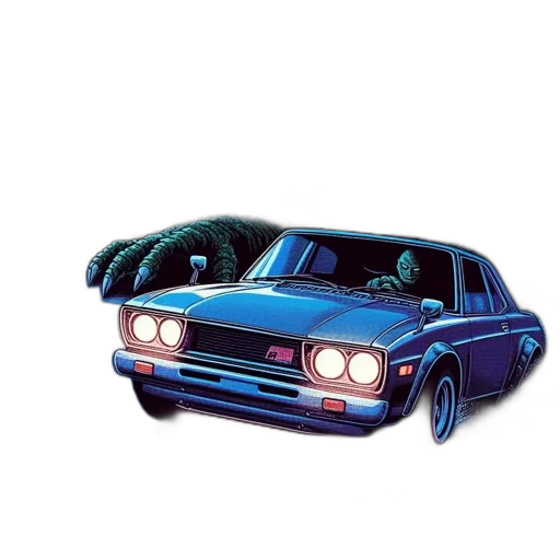 car, vaporwave, photorealistic, concept art transparent PNG cut-out