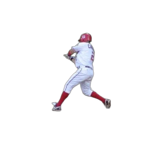baseball, player, red, white transparent PNG cut-out