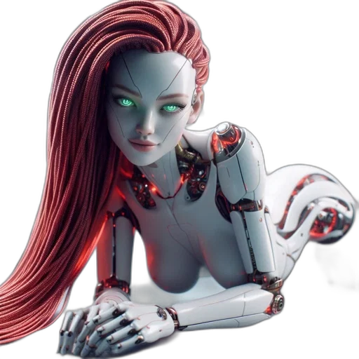 robot, jewelry, concept art, 3d render transparent PNG cut-out