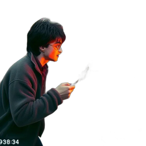 jacket, staff, face, sword transparent PNG cut-out