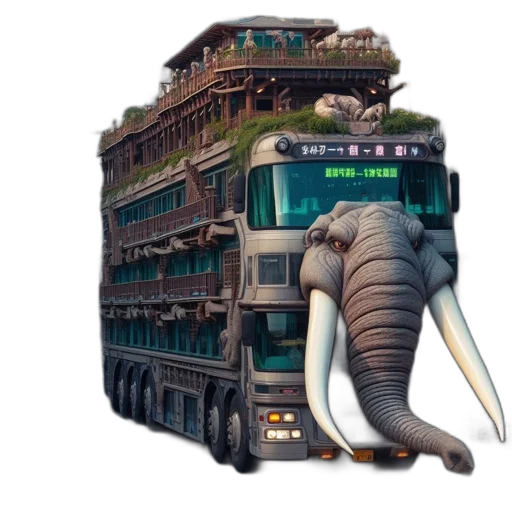 animal, robot, car, building transparent PNG cut-out