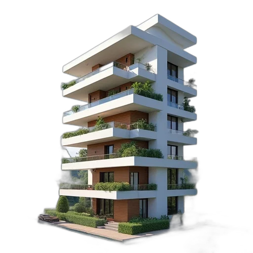 building, 3d render, photorealistic, concept art transparent PNG cut-out