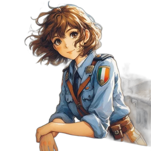 jacket, staff, face, weapon transparent PNG cut-out