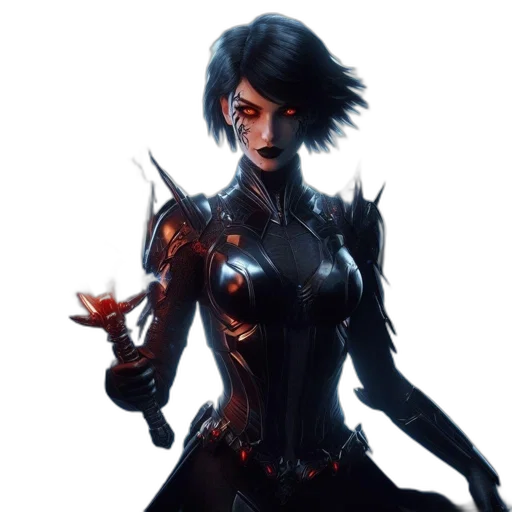 concept art, fantasy art, comic book art, cyberpunk transparent PNG cut-out