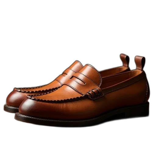 shoes, photorealistic, brown, leather transparent PNG cut-out