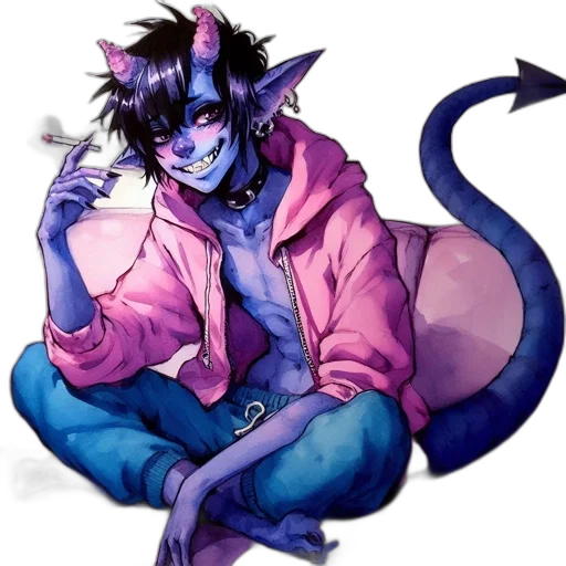 dragon, staff, jacket, vaporwave transparent PNG cut-out