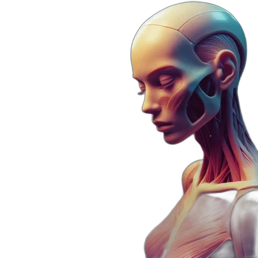 robot, face, concept art, cyberpunk transparent PNG cut-out