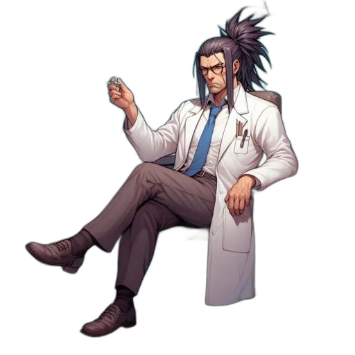 staff, jacket, furniture, hair transparent PNG cut-out