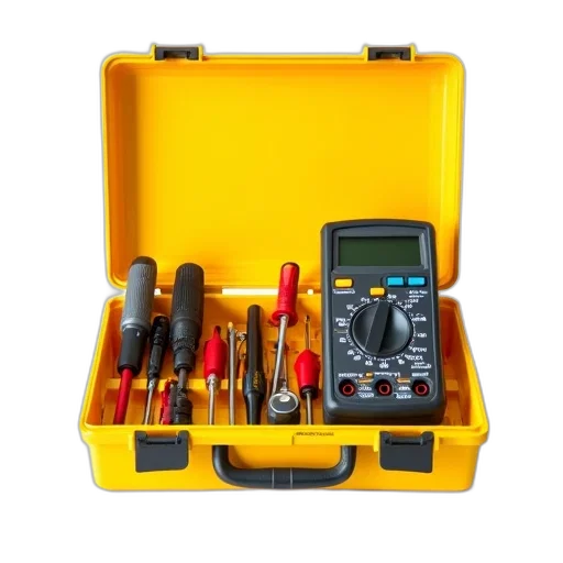 staff, yellow, toolbox, open transparent PNG cut-out