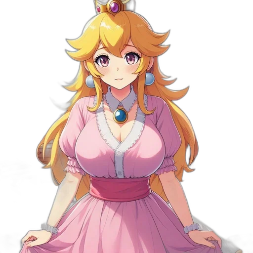 dress, crown, staff, anime transparent PNG cut-out