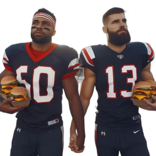 two, men, football, jerseys transparent PNG cut-out