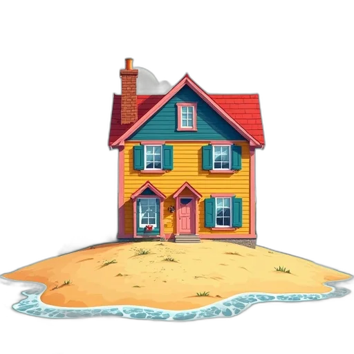 building, 3d render, concept art, watercolor transparent PNG cut-out