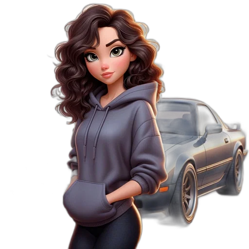 car, jacket, cartoon, fantasy art transparent PNG cut-out