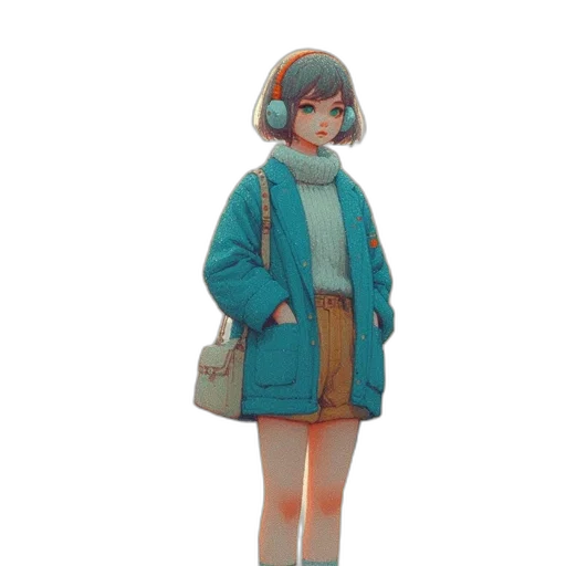 jacket, dress, staff, hat transparent PNG cut-out