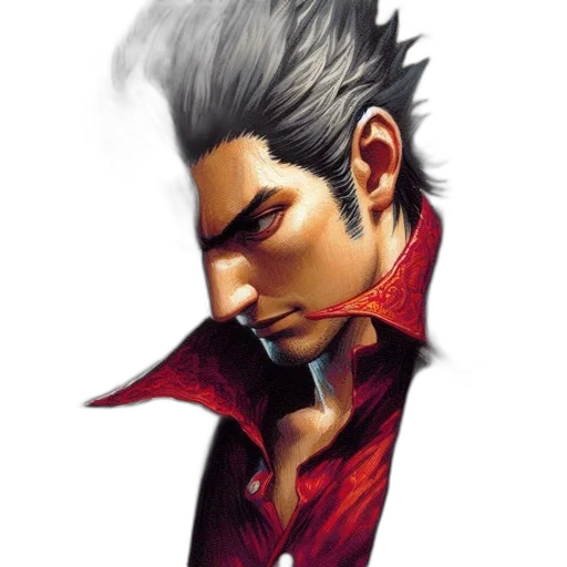 face, dragon, staff, jacket transparent PNG cut-out