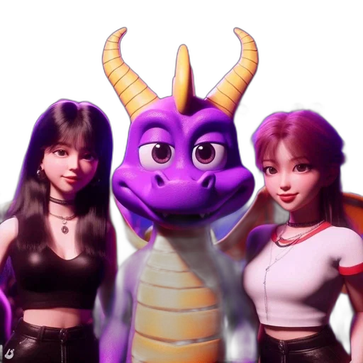 dragon, 3d render, concept art, vaporwave transparent PNG cut-out