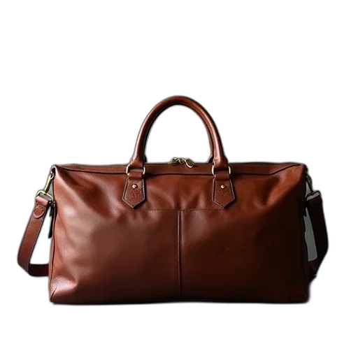 leather, holdall, duffel, bag transparent PNG cut-out