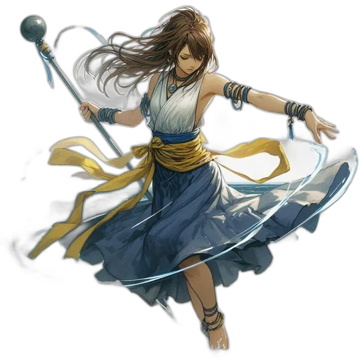sword, staff, dress, concept art transparent PNG cut-out