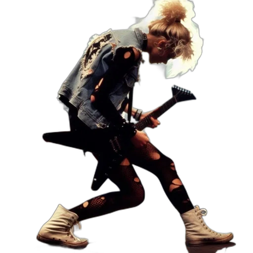 jacket, shoes, hair, weapon transparent PNG cut-out