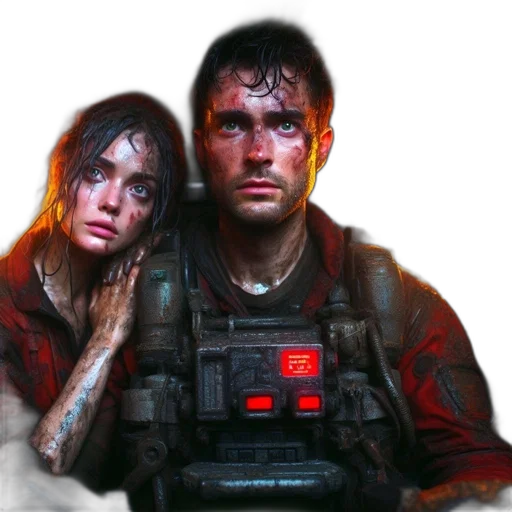concept art, cyberpunk, pixel art, photorealistic transparent PNG cut-out