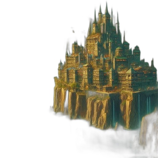 crown, building, sword, concept art transparent PNG cut-out