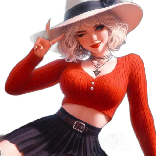 hat, dress, jacket, fantasy art transparent PNG cut-out